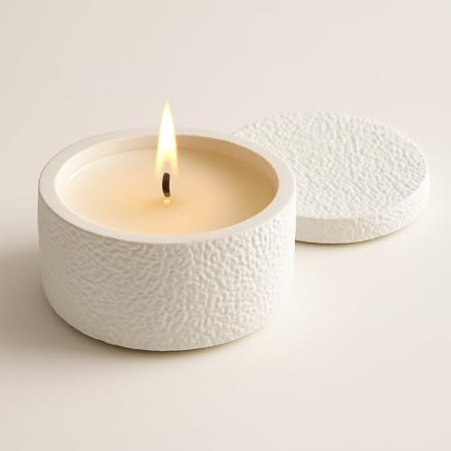 Image of Kitty Cat Handmade Concrete Vanilla Scented Candle | Long Burn Soy Wax Jar | Aesthetic Home Decor & Gift | Reusable Round Jar with lid | Perfect for Christmas, Festival & Bedroom Decor