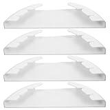 NIYANGLE Soporte de Pared para Tapas de Sartenes sin Perforaciones Organizador de Tapas de Ollas Blanco 4 Piezas Estante Compacto para Cocina Ahorro de Espacio
