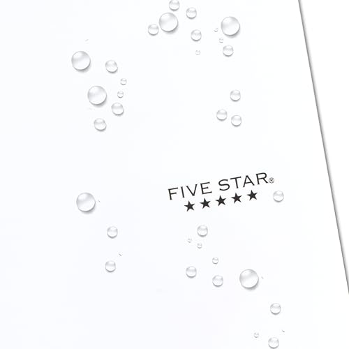 Image of Five Star Spiral Notebook, 5 Subject, College Ruled | 8-1 /2 inch x 11 inch | 200 Sheets | Water Resistant Cover | White | Pack of 6