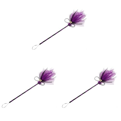 LUOZZY 3pcs Halloween Witch Broom Funny Masquerade Broom Prop Small Broom Decoration Witch Costume Accessory - Purple