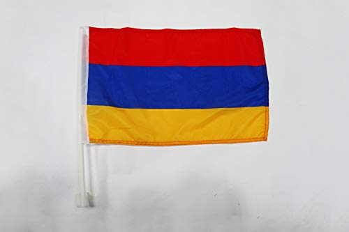 Armenia Car Flag 18'' x 12'' - Armenian Car flags 30 x 45cm - Banner 18x12 INCHES PLASTIC STICK - AZ FLAG