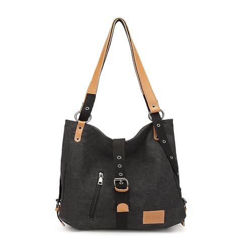 KONO Henkeltaschen Canvas Rucksack Damen Groß...