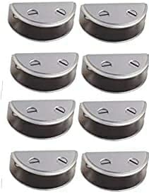 Brass D Bracket 2X12MM Pack of 8 PCS Brass Material SS Finish Silver Colour (PROTEX)