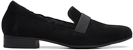 Clarks Women's Tilmont Eve Loafer Flat, Black Suede, 8 | Image 1