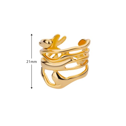 Chunky Band Rings for Women Adjustable Open Gold Silver Rings Thick Gold Statement Rings Simple Stackable Rings for Women Wedding Birthday Jewelry Gifts4