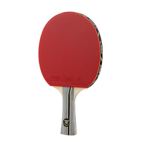 Raqueta de tenis de mesa de 7 capas con hoja de madera con esponja de dureza media, control completo para bate de ping pong, pala de mango largo que absorbe el sudor para estudiantes y principiantes