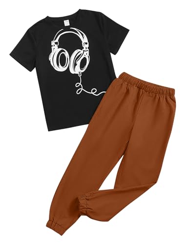 Image of Azmxynol Boys Clothes 2 Piece Outfits Summer Short Sleeve T Shirt Top + Pants Little Kid Casual Clothing Sets