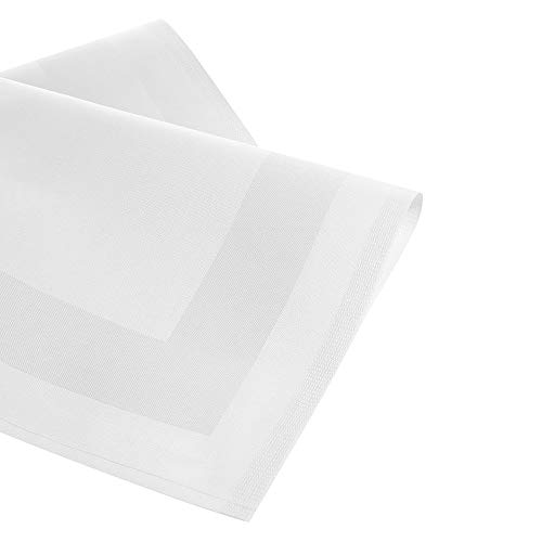 Damast-Stoff Servietten/Mund Damast mit Satinband Weiß 50 x 50 cm, 6 Stück