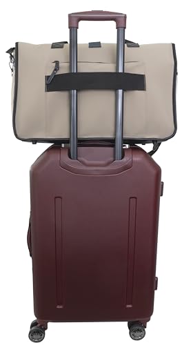 Joan & David 20 Inch Sport Nylon Weekender Travel Duffle Bag with Mesh Organizer Pockets (Tan/Multi)4