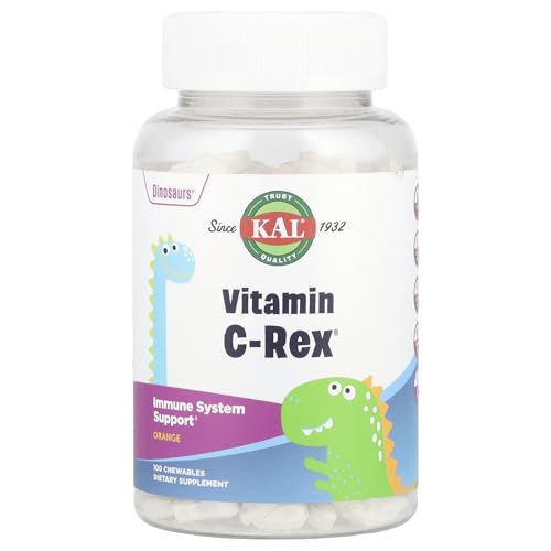 Kal - Vitamina C Rex| 100 Dinosaurios Masticables| Sin Gluten | Apto Para Veganos