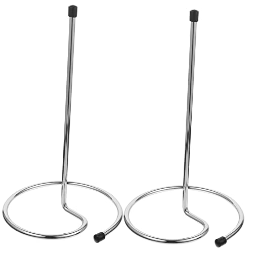 HOLIDYOYO 2pcs Wine Carafe Dryer Water Bottle Enthusiast Cup Countertop Rack Cup Drying Stand Decanter Stand Wine Decanter Wine Drainer Cup Holder Decanter Drainers Glassware Rack Silver