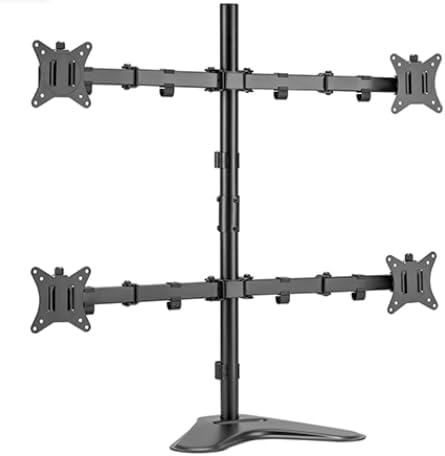 PUTORSEN Quad Monitor Stand, 4 Monitor Mount for 13 to 32 inch Screens, Holds up to 19.8lbs Each, Fully Adjustable, Black