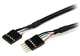 Tekit (2 Pack) Internal 5-Pin USB IDC Motherboard Header Male to Female M/F Extension Cable 3ft/1m (Male to Female)