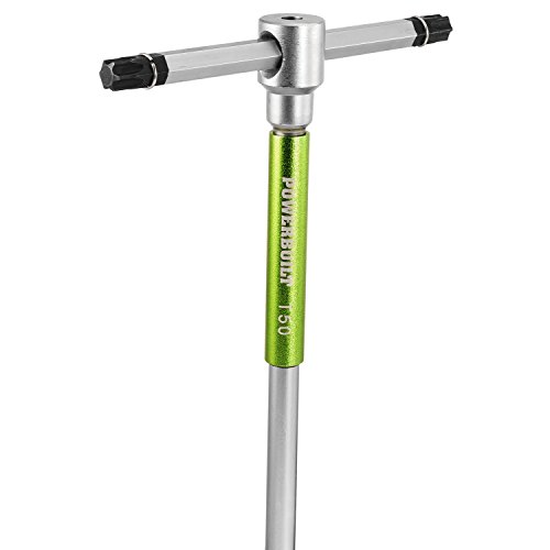 Powerbuilt 9 Pc Torx Star T-Handle Hex Allen Key Wrench Set W/ Speed Sleeves For Fast Spinning Action, Sliding Top Handle For “T” Or “L” Shape, Long Shafts, Storage Rack, Auto, Bicycle, Moto - 941646 #TOP2