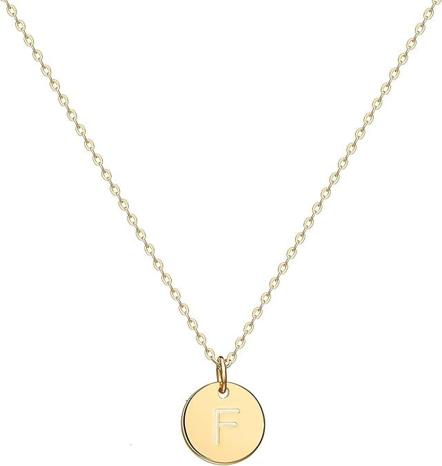 Jenosy Kette Gold Damen Kette mit Buchstaben Gold Personalisierte Kette mit Namen Gold Damen Zarte Buchstaben Kette Gold Hypoallergene 18K Vergoldete Kette Modeschmuck für Frauen und Mädchen