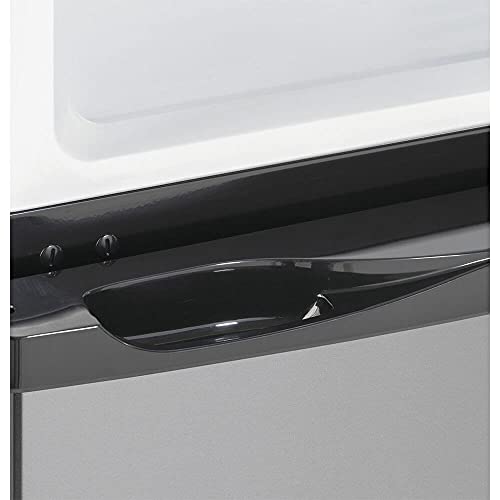 GE GPV10FSNSB 24" Top Freezer Refrigerator with 9.93 cu. ft. Capacity 12V DC Power Only LED Lighting and Adjustable Spillproof Glass Shelves in Stainless Steel and Black on Fridge.com