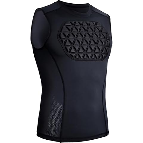 Legendfit Youth Baseball Chest Protector Padded Compression Shirt Support Softball Football Heart Sternum Guard Black Cover