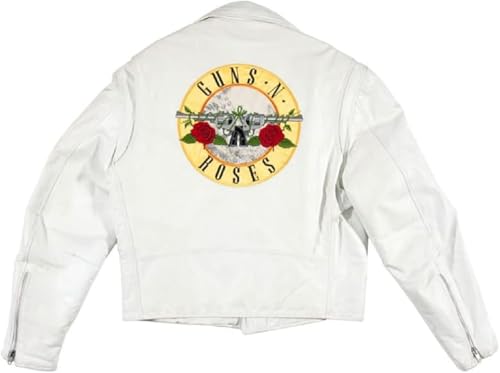 Gun Axl Roze white Cafe Racer Sheepskin Leather Jacket2