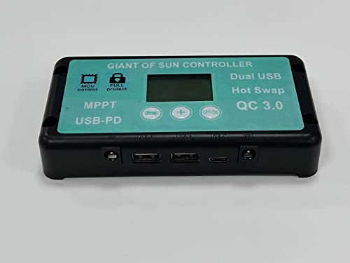 [2023 Neuf Améliorée] 10A Contrôleur de Charge Solaire PWM,Régulateur Intelligent de Panneau Solaire 12V/24V, Avec Interface de Port DC 5,5*2,5mm, Avec 5V Double Port USB Affichage LCD (20 Ampère) Cover