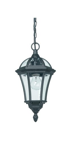 Happy Homewares Black Exterior Hanging Porch Lantern Pendant Light