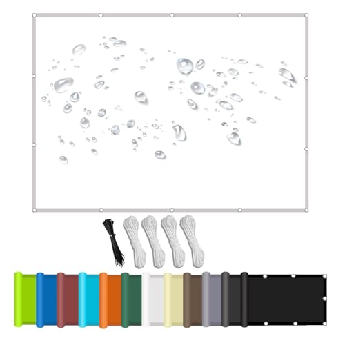 Sonnenschirm Segel,Balkon Terrasse Windschutz,Sonnensegel Wasserdicht Rechteck,Sonnenschutz Rechter Winkel SchutzDeko für Balkongeländer, Terrasse & Garten Weiß 1x2.4m