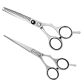 Kit Tesoura Profissional Dentada Reta Cabeleireiro Barbeiro