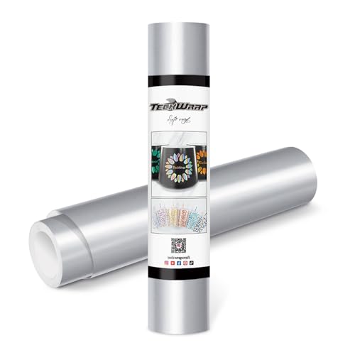 TECKWRAP Permanent Adhesive Vinyl 12 x 10ft, Glossy Silver