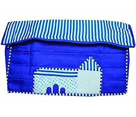 Shyam Creation Stylish Hut Design Sewing Machine Cover (Blue Colour)