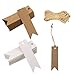 200 PCS Etichette Regalo, Etichette in Carta Kraft, Tag Regalo Mini Etichettes con Spago per Matrimoni, Compleanni e Natale, San Valentino e Artigianato immagine