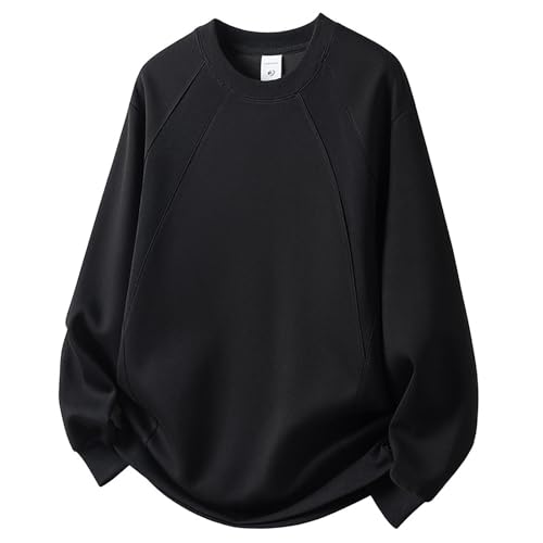 Men's Sweatshirt Loose Fit Long Sleeve Crew Neck Pullover Shirts Classic Solid Color Athletic Tops Casual Activewear