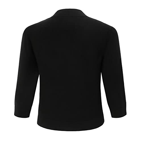 Women's 3/4 Sleeve Shrugs Sweaters Casual Lightweight Open Front Knitted Cardigans3