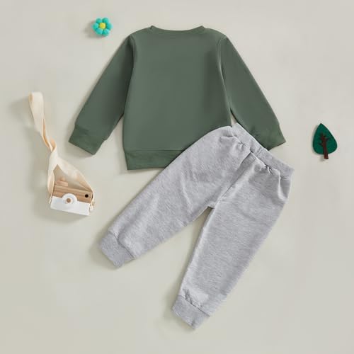 WZTYYDS Toddler Baby Boy Clothes Set Truck Letter Print Crew Neck Long Sleeve Sweatshirt Elastic Pants 2Pcs Fall Outfits4