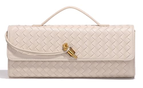 Image of Upbull Trendy Woven Evening Clutch Purses Women Underarm Shoulder Handbag Cute Satchels Crossbody Purse PU Leather Wallet