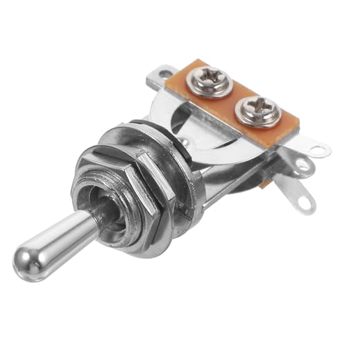 MOTHNUR 銀色エレキギター用ウェイピックアップセレクター トグルスイッチ 取付ナット付交換可能チップ付き