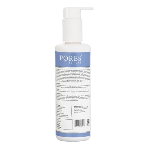 Image of PORES Be Pure Skin Lightening & Brightening Body Lotion with Liquorice Extract, Niacinamide & SPF 20 | Tan Removal, Even Skin Tone & Sun Protection | No Parabens & Silicones - 250ml