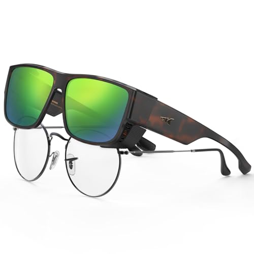 KastKing Comal Fit-Over Polarized Sunglasses for Men & Women, UV400 Protection, PuriVex™ Scratch & Water-Resistant Coating, Lightweight Grilamid® Frame, Ideal for Fishing, Driving, Cycling & Skiing