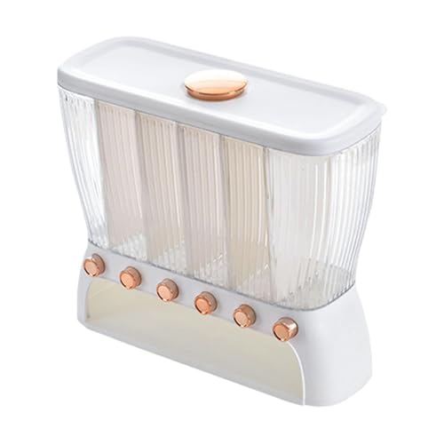 Zambuph Distributore di cereali da banco con 6 scomparti, comodo contenitore per cereali e rapido accesso a casa. Il distributore di contenitori per adotta 6 scomparti per organizzare ordinatamente.