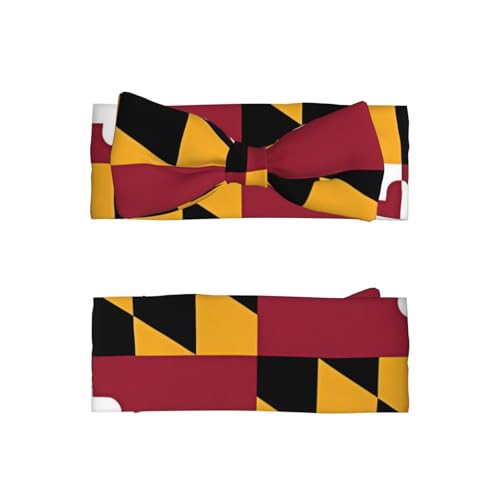 Flag of Maryland Pattern Baby Bow Headband Super Stretchy Soft Bows Hair Accessories for Newborn Infants Toddlers Kids Girls2