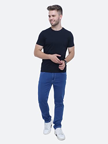 Image of Strechable Denim Regular Fit Mid Waist Light Weight Soft Feel Stretchable Denim Jeans Pant for Men