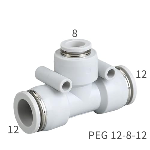 Conector en T reductor de tubo de 4mm a 12mm para sistemas de aire 7