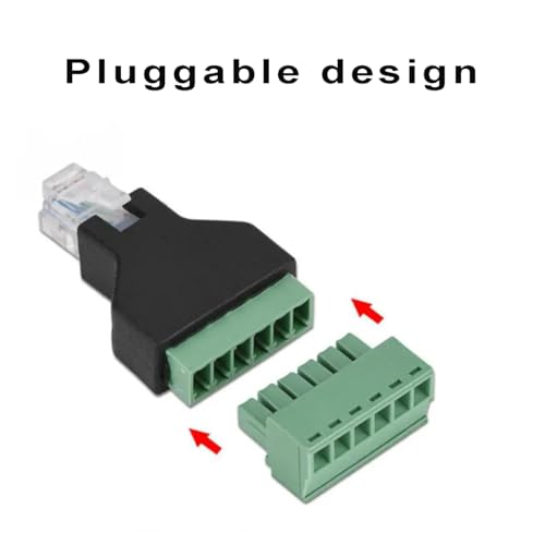 Adaptador RJ12 Macho 6 Pin a Terminal de Tornillo 2 Pzas miniatura 6