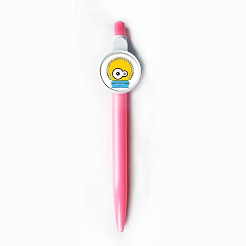 Stylo à bille rétractable bleu motif alien univers cadeau original jaune