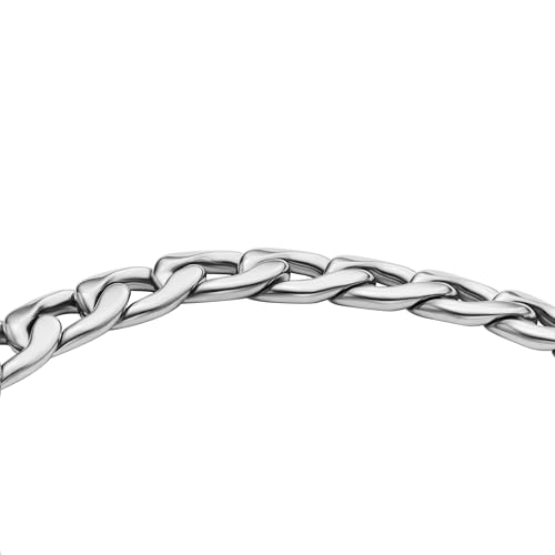 Image of Fossil Men's Plated Stainless Steel Engravable Personalized Gift ID, Chain or Cuff Bracelet for Men