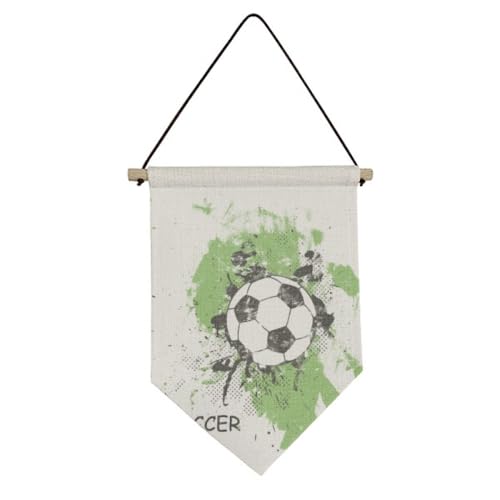 Drapeau de football en toile décoration murale chambre enfant support tissu