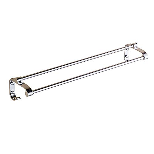 Porte-serviettes double barre mural inox pour hôtel et douche