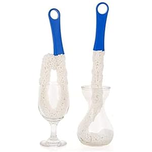 Flessenreinigingsborstel Flexibele multifunctionele bekerborstel Karafborstel Wijnglasborstel (Kleur: Wit Maat: Lengte…