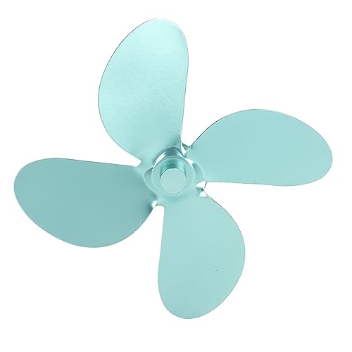 Bonbela Aspas de Ventilador para Chimenea, Aspas de Ventilador para Estufa de Leña, Aspas de Ventilador de 4 Aspas de Aleación de Aluminio de Alta Eficiencia con Llave Hexagonal y