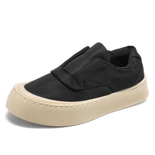 Men's Classic Low - Top Slip - On Canvas Sneakers: Wide Fit, Soft Insole. Ideal for Skating, Casual Wear & Comfortable Walking.