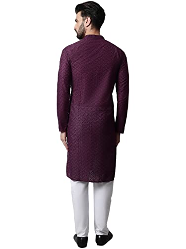 Image of Jompers Men's Regular Fit Cotton Embroidered Kurta Set