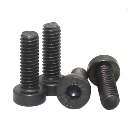 M3 M4 M5 M6 M8 M10 M12 Grade 12.9 Black Carbon Steel Ultra-Thin Low Profile Hex Socket Head Cap Screws Bolt(12mm,M4X50pcs))